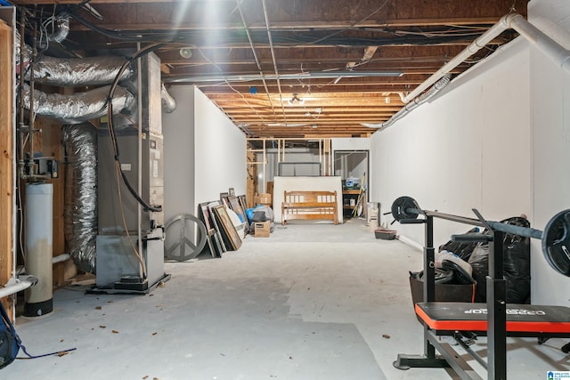 1051 Oak Meadows Rd, Birmingham, AL 35242 - unfinished basement with water heater and heating unit