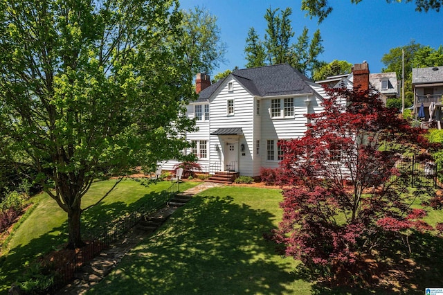 2520 Lanark Rd, Birmingham, AL 35223 - view of front of house featuring a chimney and a front lawn
