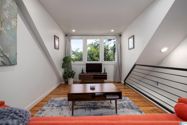 2520 Lanark Rd, Birmingham, AL 35223 - living area featuring wood finished floors, recessed lighting, and baseboards