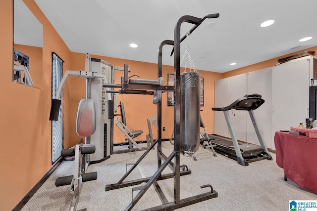 4150 County Highway 13, Locust Fork, AL 35097 - exercise area with carpet, recessed lighting, and baseboards