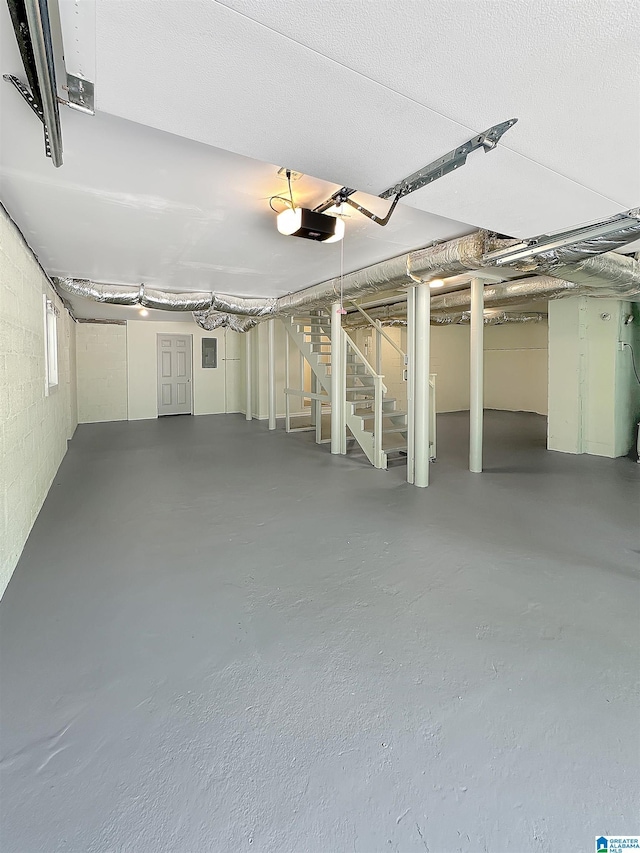 below grade area featuring a garage