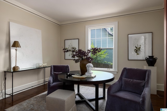 1479 Milner Cres S, Birmingham, AL 35205 - sitting room with wood finished floors and ornamental molding