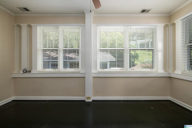 1479 Milner Cres S, Birmingham, AL 35205 - empty room featuring baseboards, ornamental molding, wood finished floors, and ornate columns