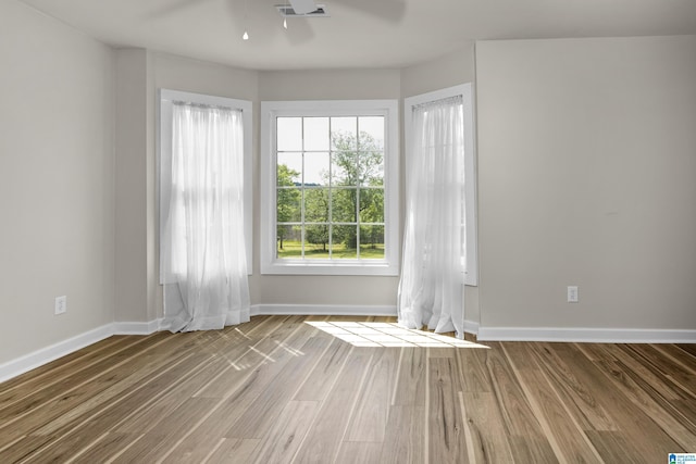 105 Mountain View Ln, Springville, AL 35146 - empty room featuring ceiling fan, baseboards, and wood finished floors