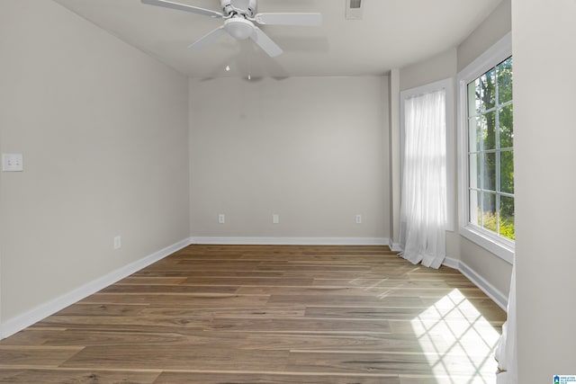 105 Mountain View Ln, Springville, AL 35146 - unfurnished room with wood finished floors, baseboards, and ceiling fan