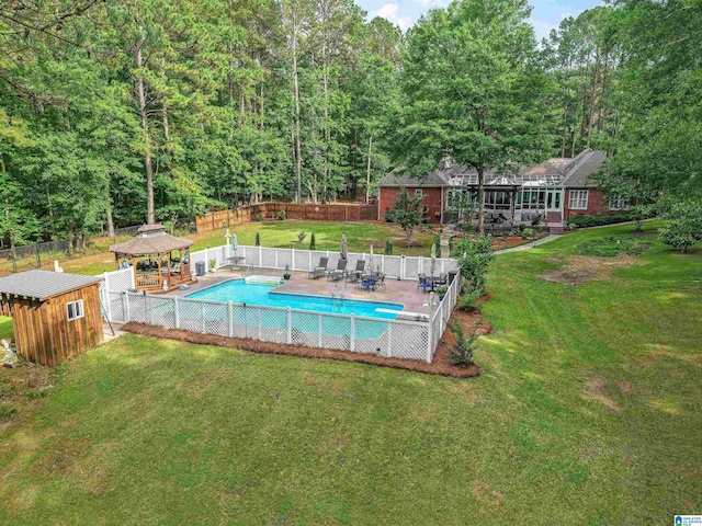 135 Weatherly Way, Pelham, AL 35124 - community pool featuring a gazebo and an outbuilding