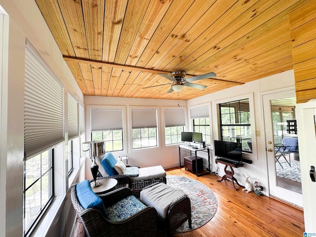 3455 Self Creek Rd, Warrior, AL 35180 - sunroom / solarium with wooden ceiling and wood finished floors