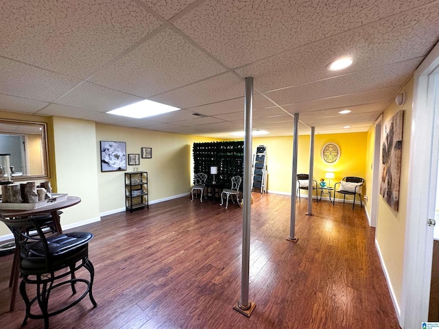 3455 Self Creek Rd, Warrior, AL 35180 - interior space featuring dark wood-style floors, baseboards, recessed lighting, and a drop ceiling