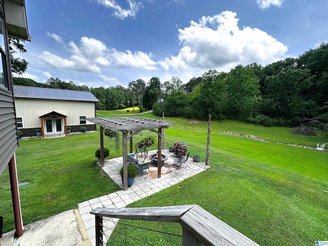 3455 Self Creek Rd, Warrior, AL 35180 - view of grassy yard with a patio and french doors