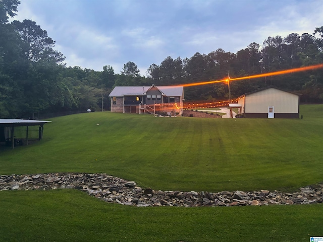 3455 Self Creek Rd, Warrior, AL 35180 - view of grassy yard featuring a wooden deck