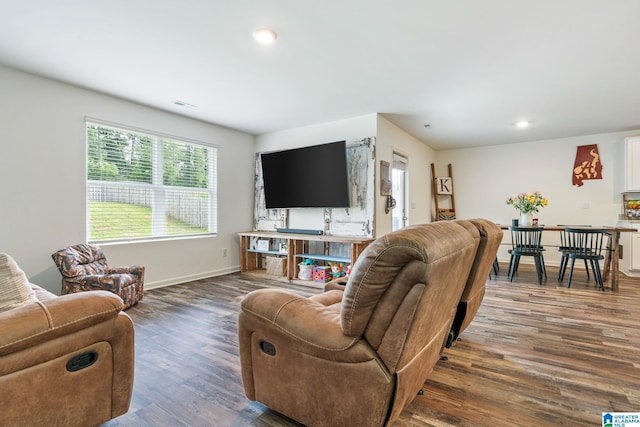 204 Koslin Loop, Calera, AL 35040 - living area with wood finished floors, baseboards, and recessed lighting