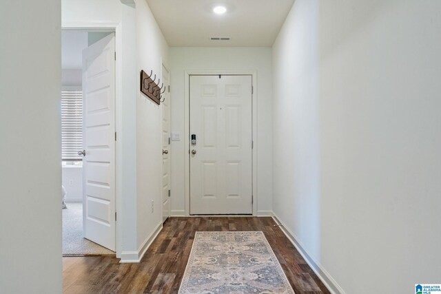 204 Koslin Loop, Calera, AL 35040 - entryway with dark wood-style flooring and baseboards