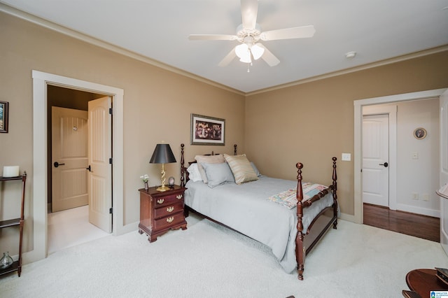 5226 Mountain Ridge Parkway, Birmingham, AL 35222 - carpeted bedroom featuring crown molding, a ceiling fan, and baseboards