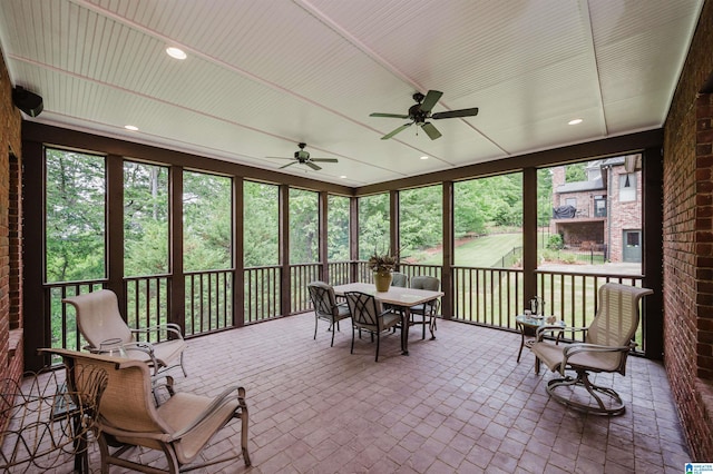 5226 Mountain Ridge Parkway, Birmingham, AL 35222 - sunroom / solarium featuring ceiling fan and outdoor dining space