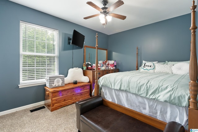 180 Thornberry Dr, Hayden, AL 35079 - bedroom featuring baseboards, carpet, and ceiling fan