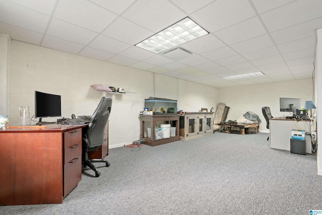 180 Thornberry Dr, Hayden, AL 35079 - office featuring a drop ceiling and carpet flooring