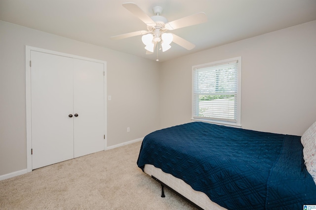4669 Burning Tree Ln, Pelham, AL 35124 - bedroom featuring light carpet, a ceiling fan, and baseboards