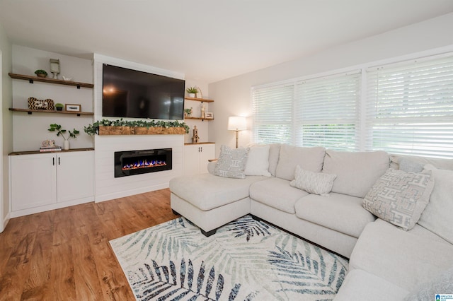4669 Burning Tree Ln, Pelham, AL 35124 - living area featuring light wood-type flooring and a fireplace