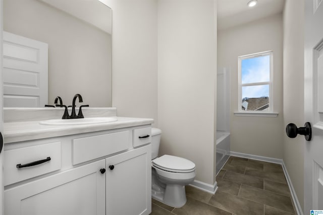 2017 Valley Run, Leeds, AL 35094 - bathroom featuring toilet, vanity, baseboards, and tile patterned flooring