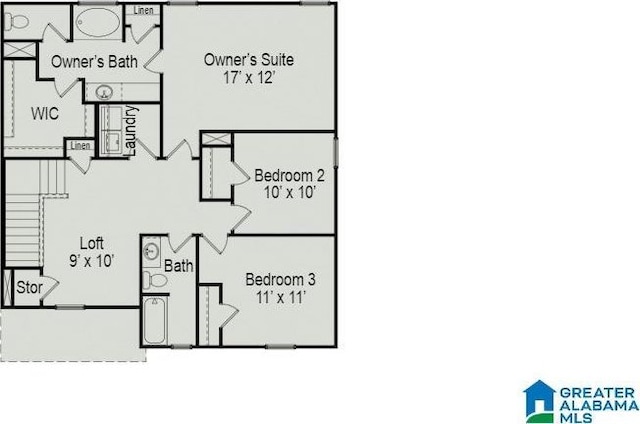 2017 Valley Run, Leeds, AL 35094 - property floor plan