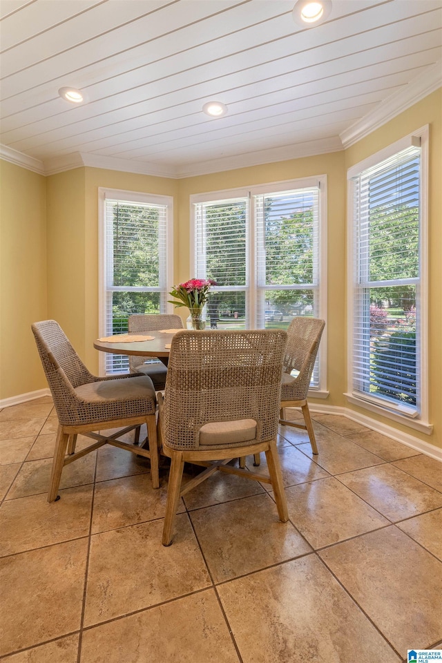 95 River Oaks Ln, Cropwell, AL 35054 - dining room featuring ornamental molding, light tile patterned floors, and recessed lighting
