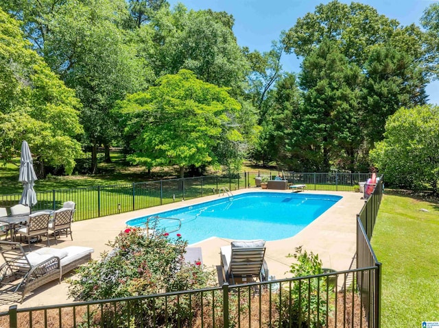 95 River Oaks Ln, Cropwell, AL 35054 - view of swimming pool with a patio and view of scattered trees
