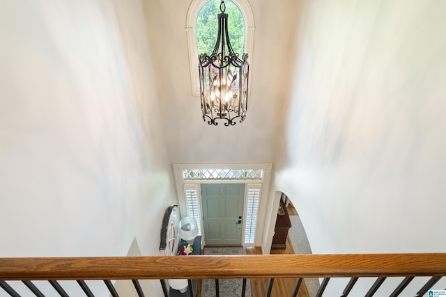 1048 Eagle Hollow Dr, Birmingham, AL 35242 - foyer entrance featuring a chandelier and a towering ceiling