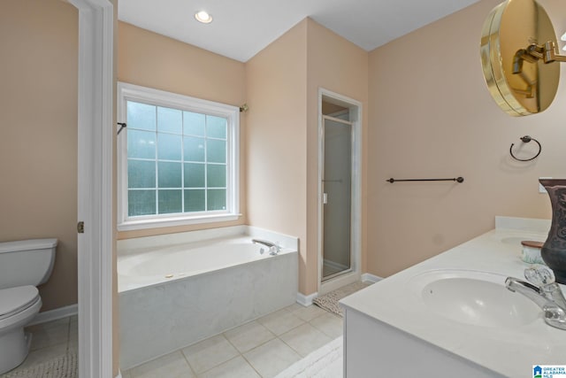 126 Landale Dr, Sterrett, AL 35147 - full bathroom featuring a bath, toilet, a shower stall, and double vanity