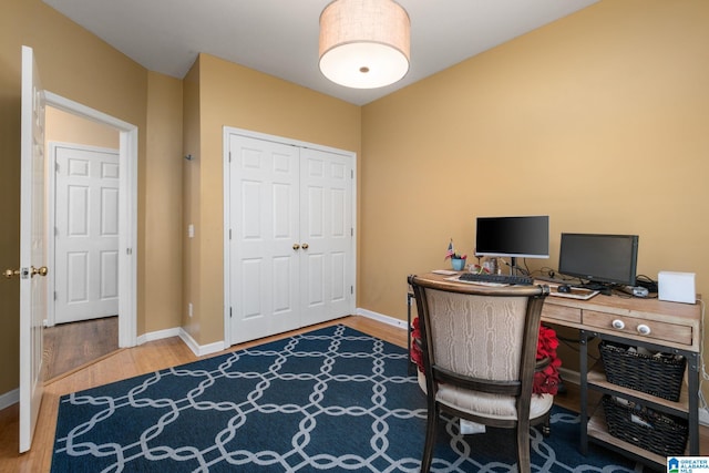 126 Landale Dr, Sterrett, AL 35147 - office area featuring wood finished floors and baseboards