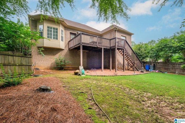 126 Landale Dr, Sterrett, AL 35147 - back of house featuring brick siding, a wooden deck, and stairs