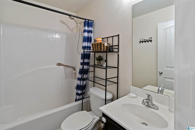 22873 Downing Park Cir, Mccalla, AL 35111 - bathroom with vanity, shower / bath combination with curtain, and toilet