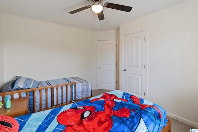 22873 Downing Park Cir, Mccalla, AL 35111 - bedroom featuring carpet, baseboards, and ceiling fan