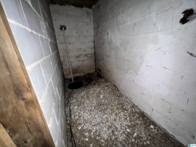 2270 Smithfield Ln N, Birmingham, AL 35207 - full bathroom featuring concrete block wall and a shower