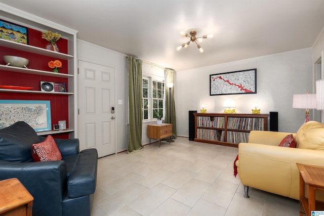 400 Art Hanes Blvd, Birmingham, AL 35213 - living area with light tile patterned flooring and crown molding