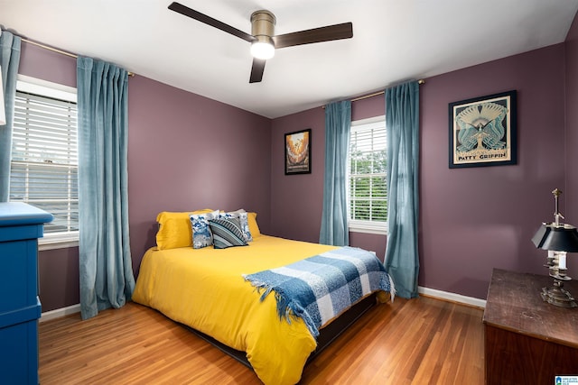 400 Art Hanes Blvd, Birmingham, AL 35213 - bedroom featuring baseboards, wood finished floors, and ceiling fan