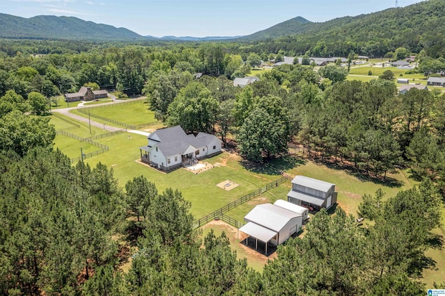 185 Meadowbrook Dr, Piedmont, AL 36272 - aerial view of sparsely populated area featuring a forest and a mountain backdrop