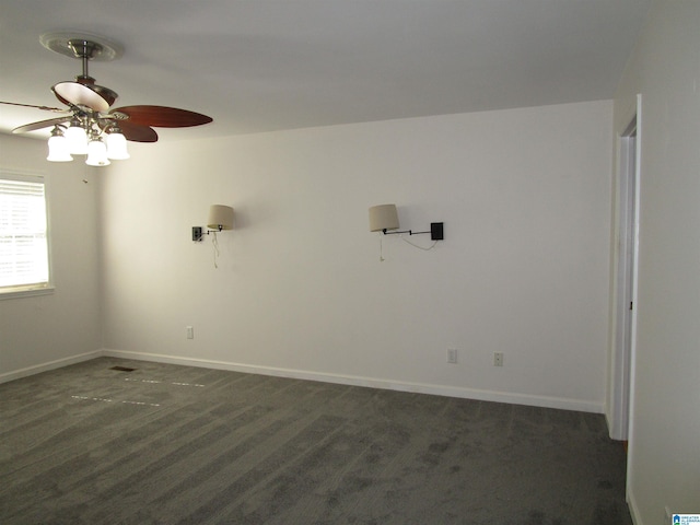 4634 Honeysuckle Rd, Quinton, AL 35130 - carpeted spare room featuring baseboards and a ceiling fan