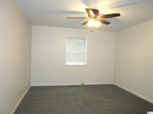4634 Honeysuckle Rd, Quinton, AL 35130 - empty room with a ceiling fan, dark colored carpet, and baseboards