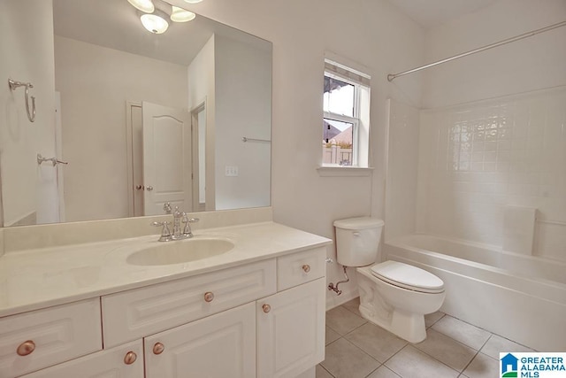 653 Talon Trce, Birmingham, AL 35242 - full bath with toilet, tile patterned floors, vanity, shower / washtub combination, and baseboards