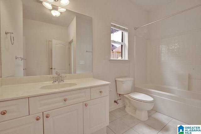653 Talon Trce, Birmingham, AL 35242 - bathroom with tile patterned floors, toilet, vanity, washtub / shower combination, and baseboards
