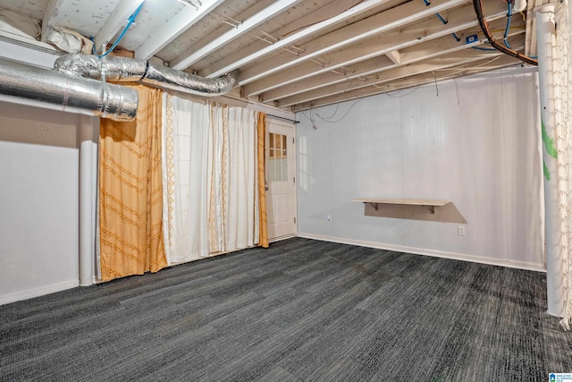 295 Walden Ct, Montevallo, AL 35115 - unfinished basement with dark carpet and baseboards