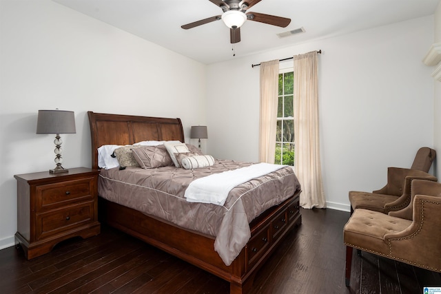 3701 James Hill Ter, Hoover, AL 35226 - bedroom featuring dark wood-type flooring, baseboards, and a ceiling fan
