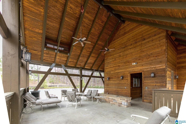 3701 James Hill Ter, Hoover, AL 35226 - view of patio featuring a ceiling fan and an outdoor living space