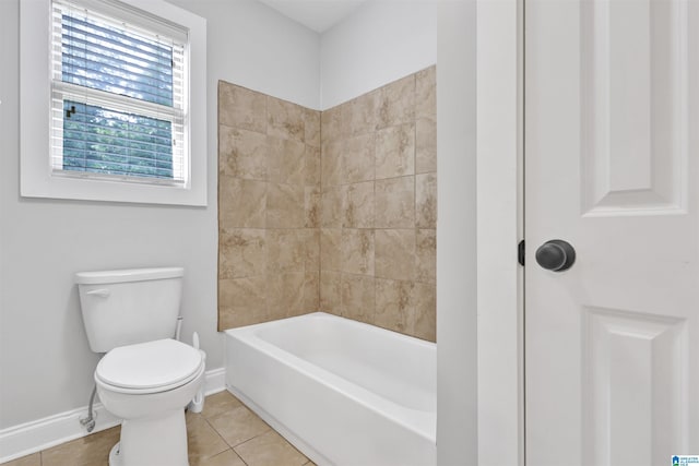 219 Mountain Lake Trl, Alabaster, AL 35007 - full bathroom featuring toilet, tile patterned floors, baseboards, and tub / shower combination