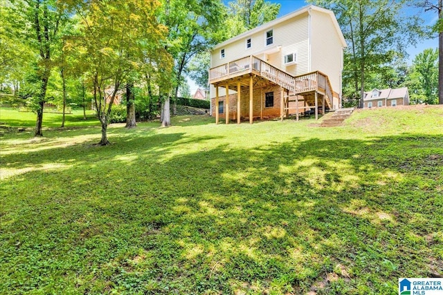 113 Pine Cliff Cir, Hoover, AL 35226 - back of house with a wooden deck and a yard