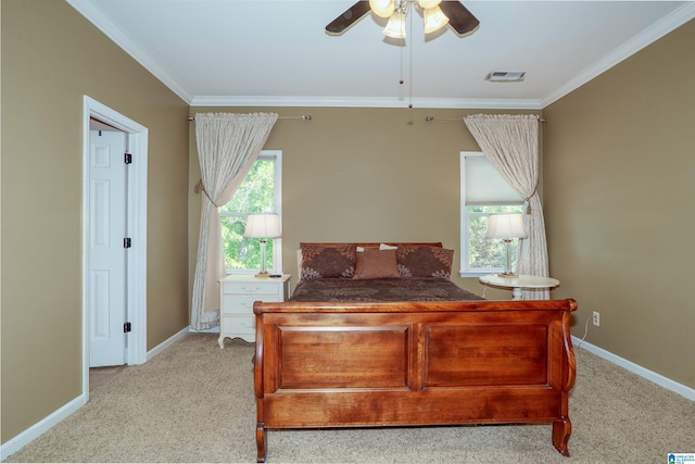 3061 Old Stone Dr, Birmingham, AL 35242 - bedroom featuring crown molding, multiple windows, carpet flooring, and baseboards