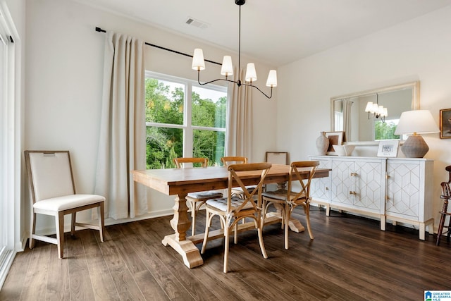 464 Crossbridge Rd, Chelsea, AL 35043 - dining room featuring a chandelier and dark wood-style floors