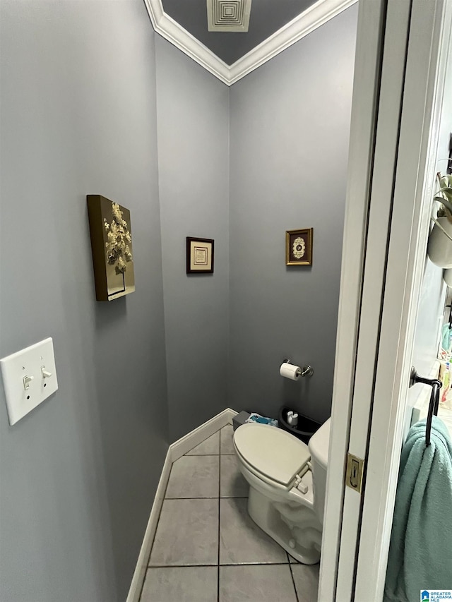 50 Ashton Ln, Sylacauga, AL 35150 - bathroom featuring tile patterned floors, ornamental molding, toilet, and baseboards
