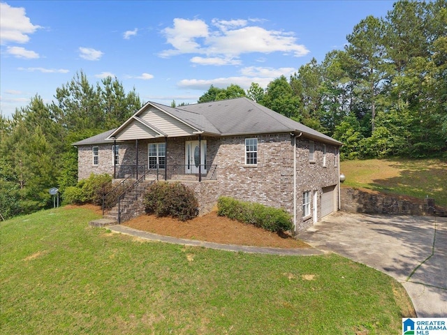 255 Savannah Ln, Cleveland, AL 35049 - single story home featuring driveway, a garage, a front yard, stairway, and brick siding