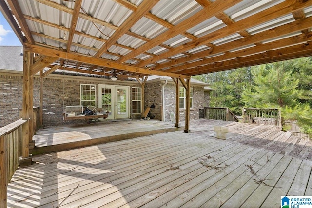255 Savannah Ln, Cleveland, AL 35049 - wooden terrace featuring french doors and ceiling fan